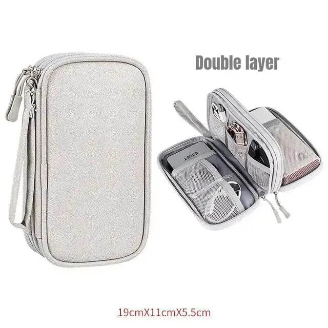 Travel Cable Organizer Bag — Waterproof, Double Layer & Always Tangle-Free
