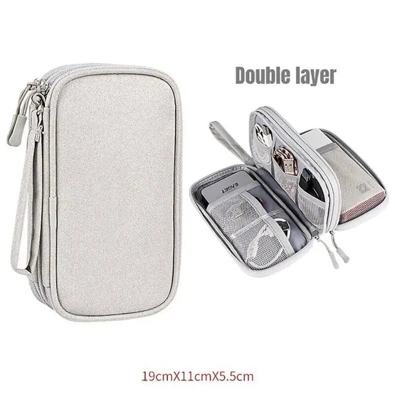 Travel Cable Organizer Bag — Waterproof, Double Layer & Always Tangle-Free