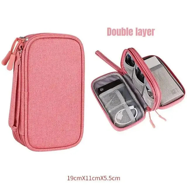 Travel Cable Organizer Bag — Waterproof, Double Layer & Always Tangle-Free