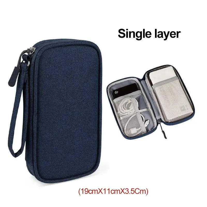 Travel Cable Organizer Bag — Waterproof, Double Layer & Always Tangle-Free