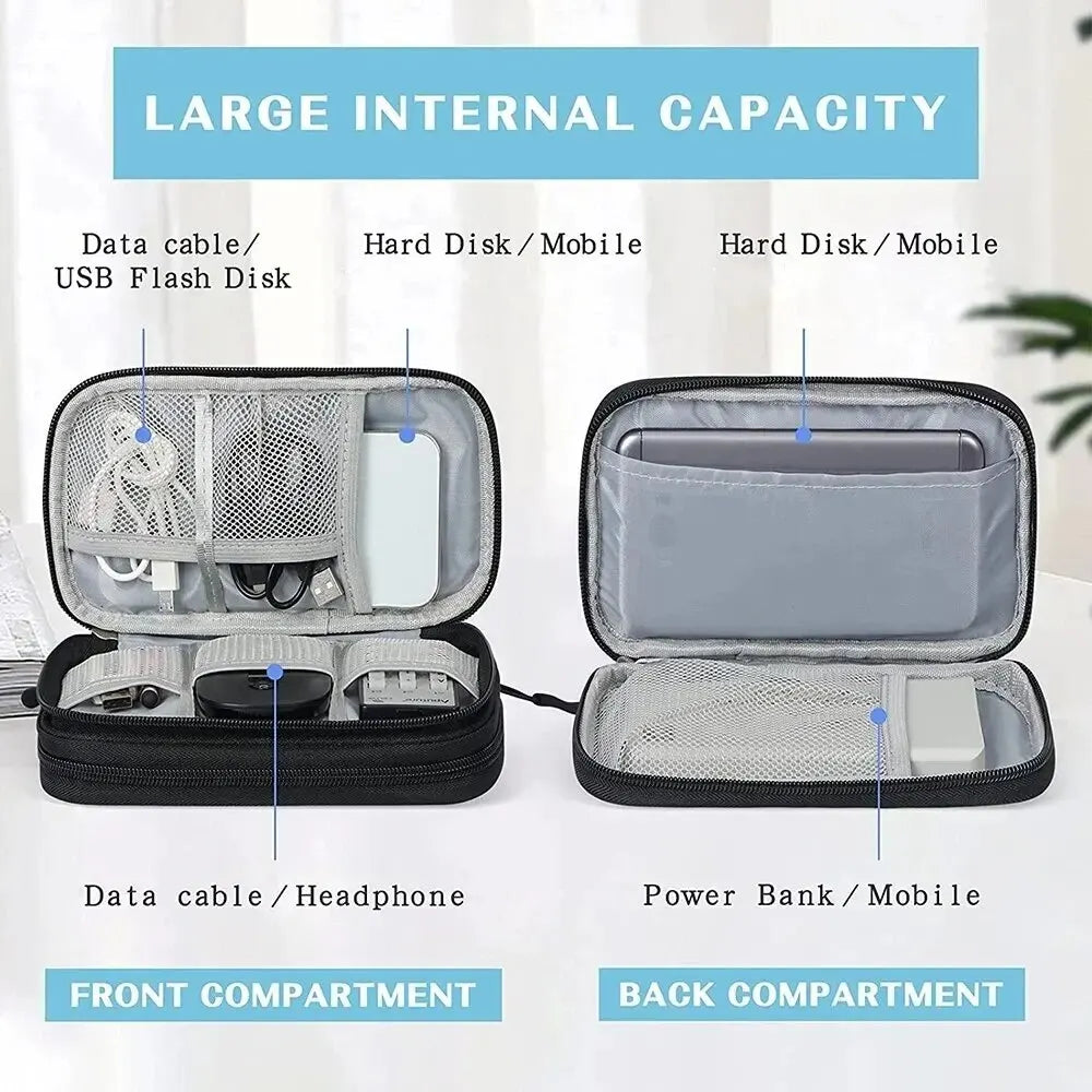 Travel Cable Organizer Bag — Waterproof, Double Layer & Always Tangle-Free