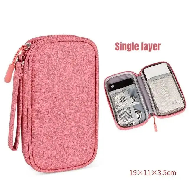 Travel Cable Organizer Bag — Waterproof, Double Layer & Always Tangle-Free