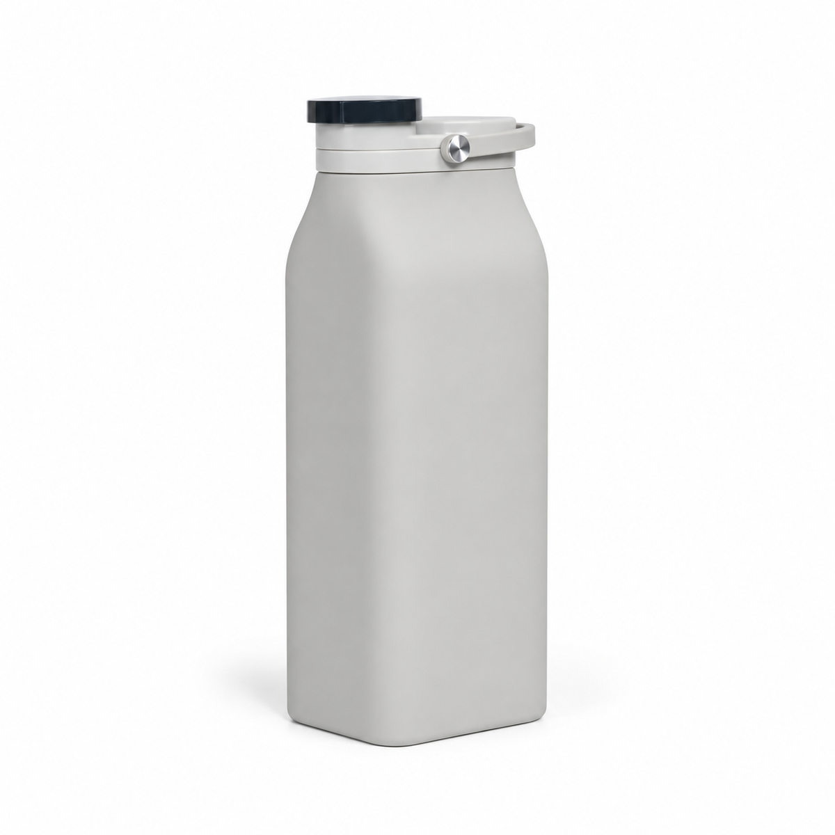 Gray collapsible silicone water bottle